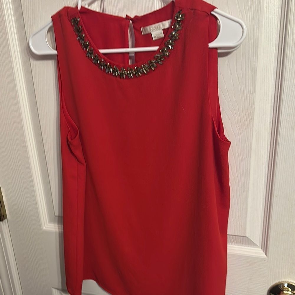 C&E Elegant Red Sleeveless Top Size Medium EUC
